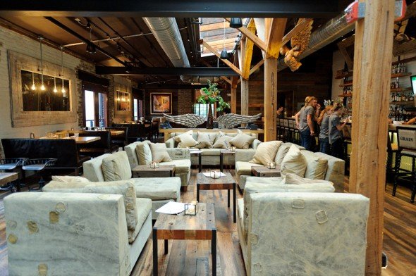 Casual dining upstairs.